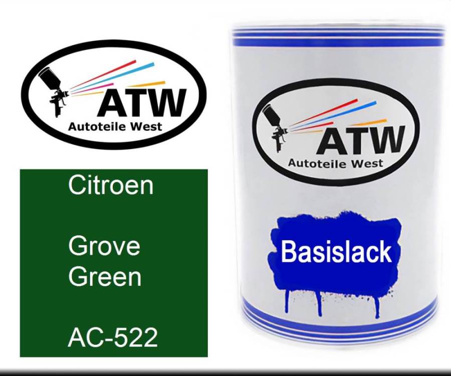 Citroen, Grove Green, AC-522: 500ml Lackdose, von ATW Autoteile West.